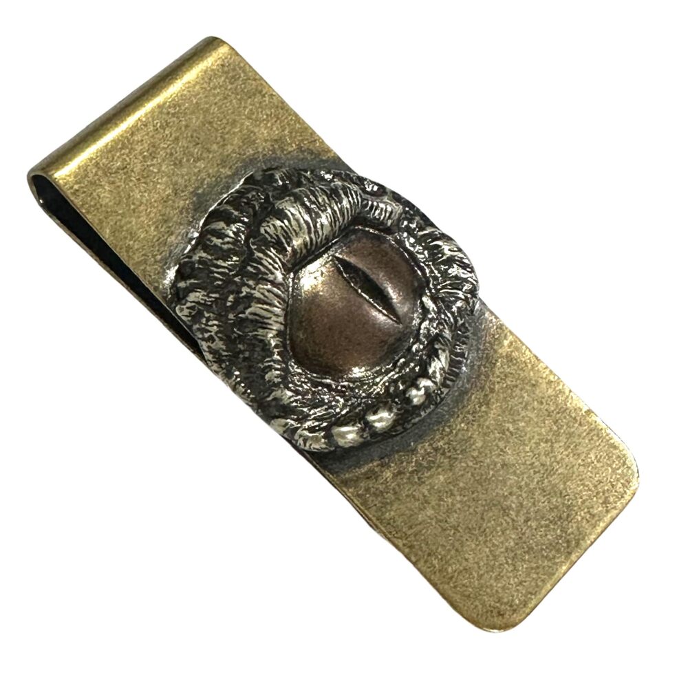3005 Snake Eye Brass Money Clip - Retro Distress Minimalist Pocket Metal